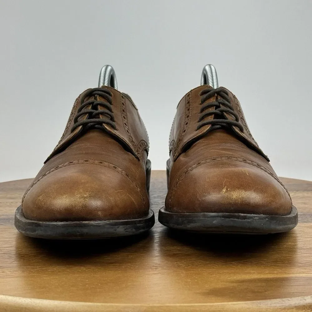 Mens Cole Haan Grand Os Brown Leather‎ Eyelet Cap Toe Oxfords Shoes Size 8 M